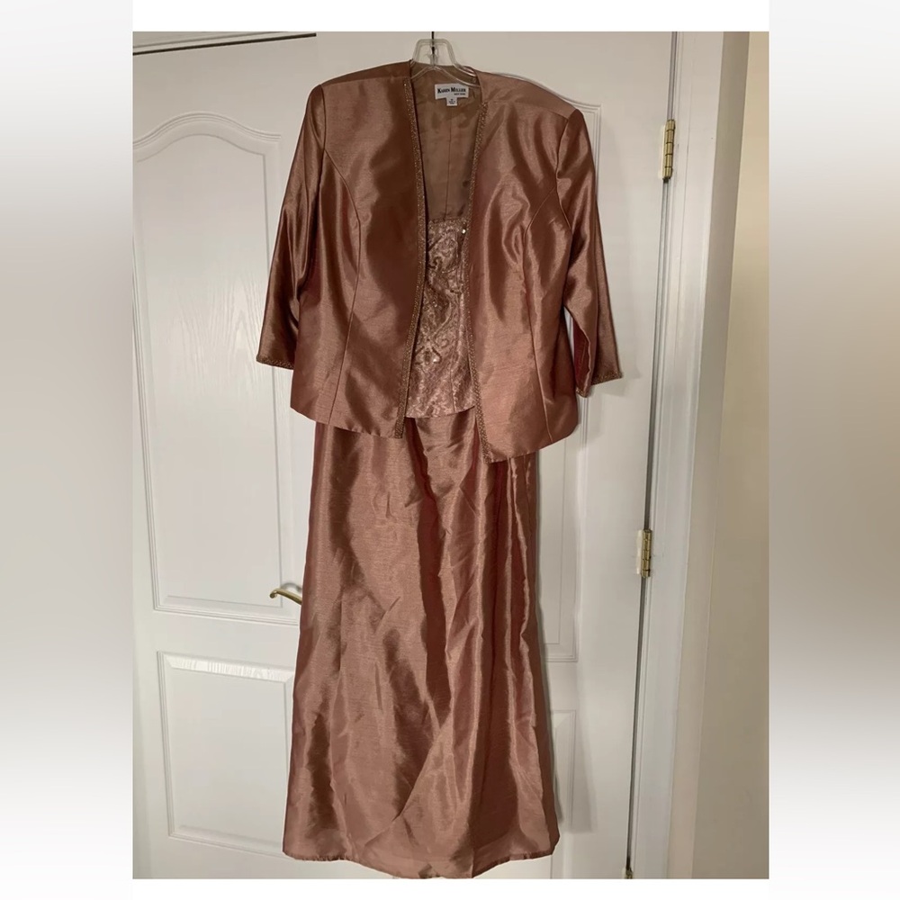 Elegant Bronze Evening Gown with Jacket size 16